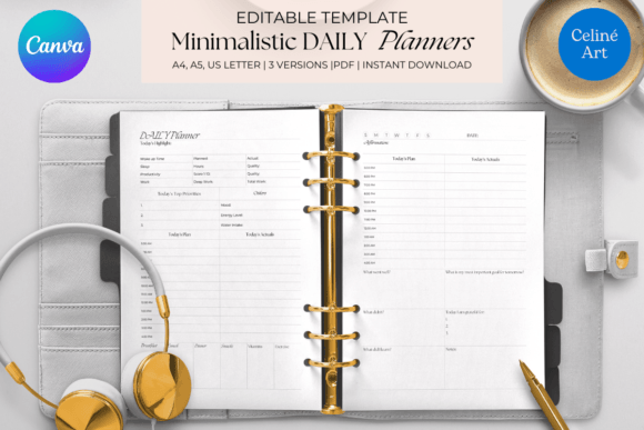 Download Editable Canva Daily Planner Template - Planner Collection