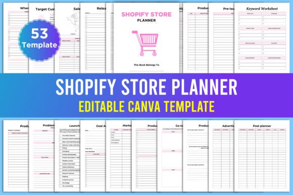 Download Editable Shopify Store Planner Canva - Planner Collection