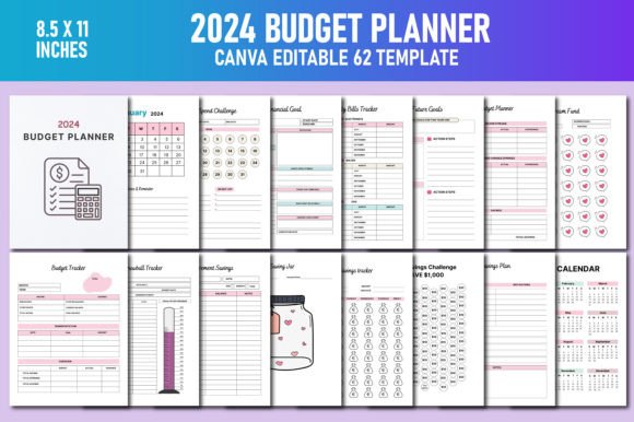 Download 2024 Budget Planner Canva KDP - Planner Collection