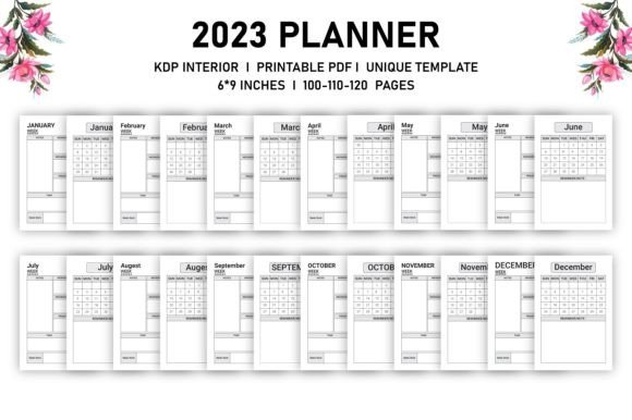 Download KDP 2023 Monthly &amp; Weekly Planner - Planner Collection
