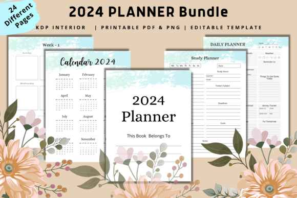 Download 2024 Planner Bundle | KDP Interior - Planner Collection