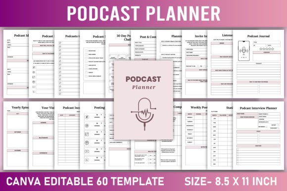 Download Editable Podcast Planner Canva Template - Planner Collection