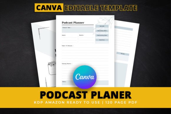 Download Canva Editable Podcast Planner Template - Planner Collection