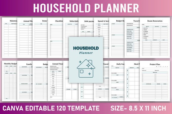 Download Editable Household Planner Canva - Planner Collection