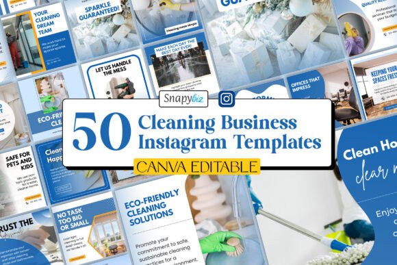 Download Cleaning Business IG Canva Templates - Cleaning Collection