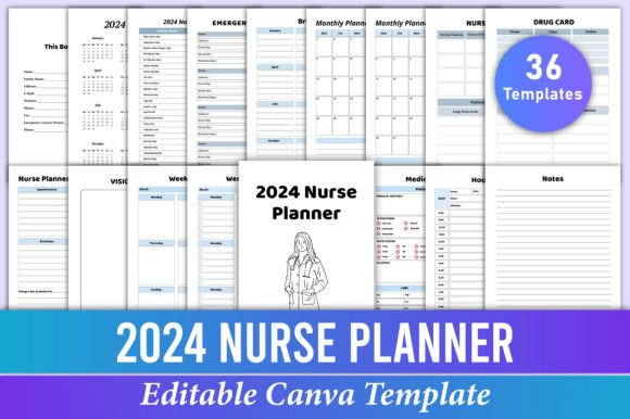 Download 2024 Nurse Planner Canva KDP Interior - Planner Collection