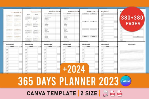 Download 2 Years 365 Days Planner Canva Interior - Planner Collection