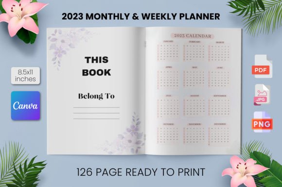 Download 2023 Monthly &amp; Weekly Planner Canva - Planner Collection