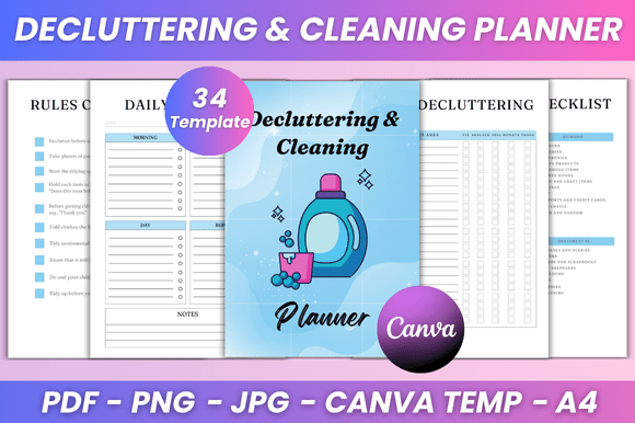 Download Decluttering &amp; Cleaning Planner Kdp - Declutter Collection