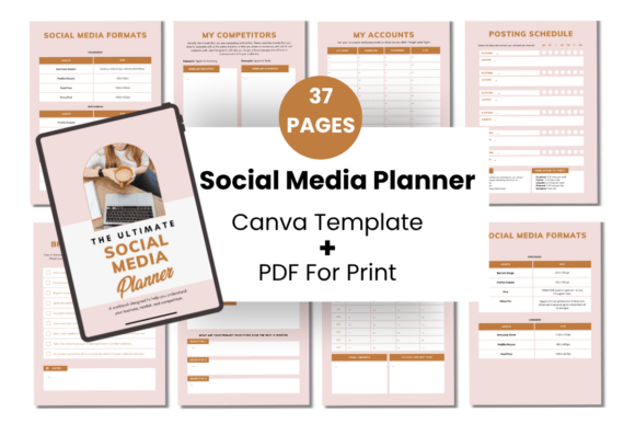 Download Social Media Planner Printable Canva - Planner Collection