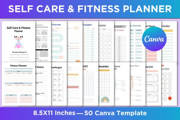 Download Self Care &amp; Fitness Planner Canva - Planner Collection