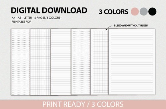 Download Basic Notes Paper Set Printable Planner - Planner Collection