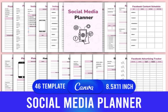 Download Social Media Planner Canva Interior - Planner Collection