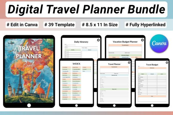 Download ✈️ Digital Travel Planner Bundle - Planner Collection