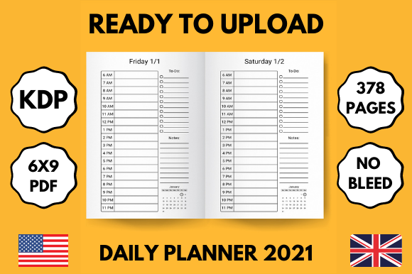 Download Daily Planner 2021 - Ready to Upload 6x9 - Planner Collection