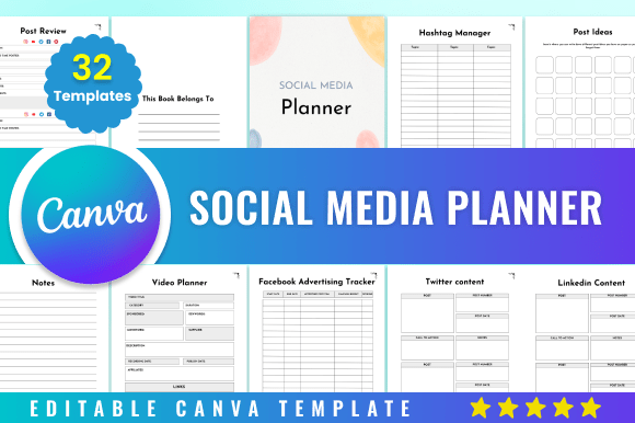 Download Editable Social Media Planner Kdp Canva - Planner Collection