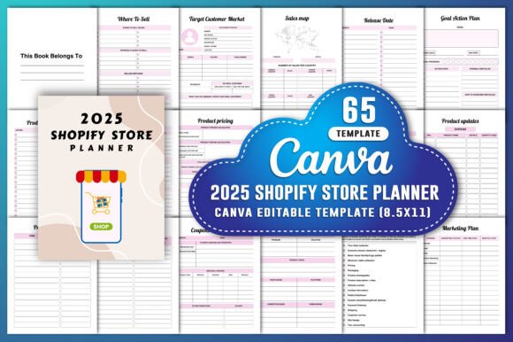 Download 2025 Shopify Store Planner Canva Kdp - Planner Collection