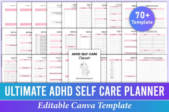 Download Ultimate ADHD Self-Care Planner Canva - Planner Collection