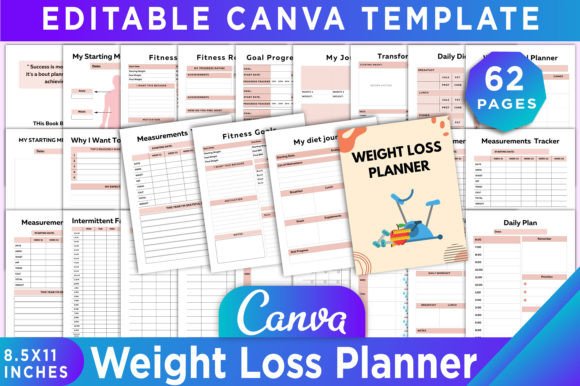 Download Weight Loss Planner Canva Template - Planner Collection