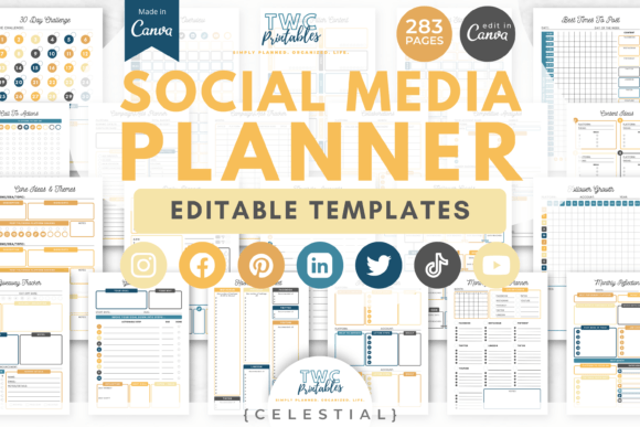 Download Social Media Planner Canva Templates |CE - Planner Collection