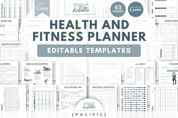 Download Fitness Planner Canva Templates | PAC - Planner Collection