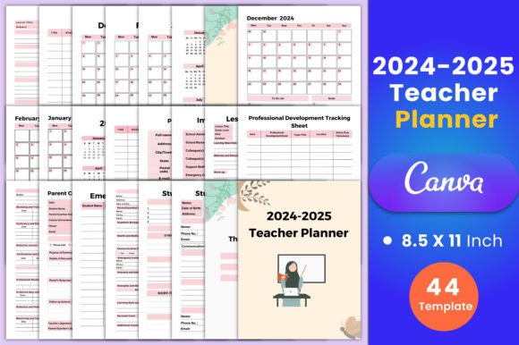 Download 2024-2025 Teacher Planner Canva Interior - Planner Collection