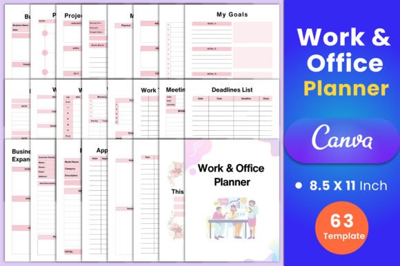 Download Work &amp; Office Planner Canva Interior - Planner Collection