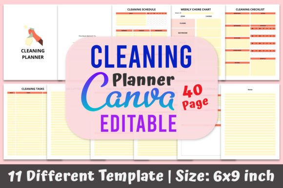 Download Cleaning Planner KDP Canva Template - Planner Collection