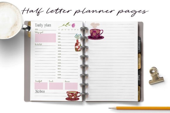 Download Chic Floral Teacup Half Letter Planners - Planner Collection
