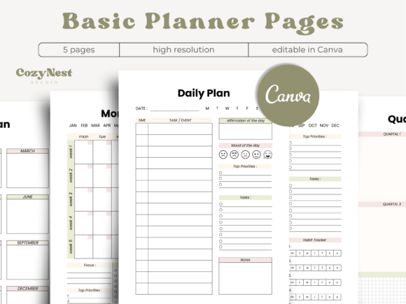 Download Canva Planner Template Bundle Printable - Planner Collection