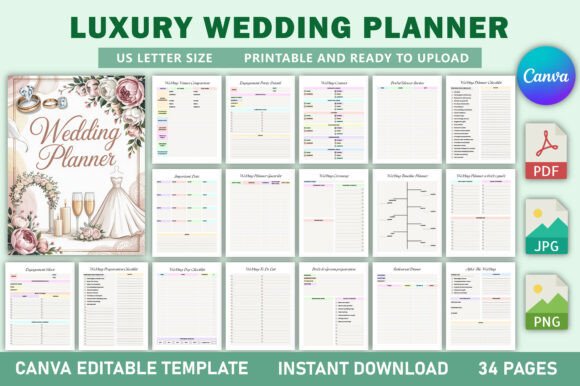 Download Luxury Wedding Planner KDP Interior - Planner Collection