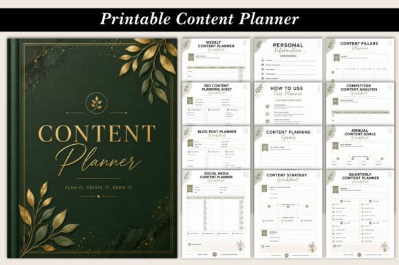Download Printable Content Planner Kdp Interiors - Planner Collection