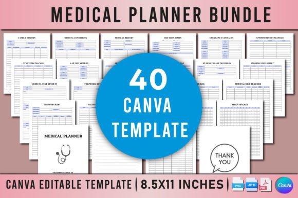 Download Medical Planner Bundle for Canva - Planner Collection