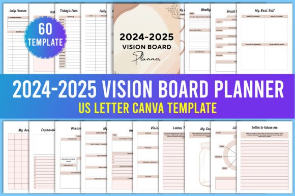 Download 2024-2025 Vision Board Planner Canva - Planner Collection