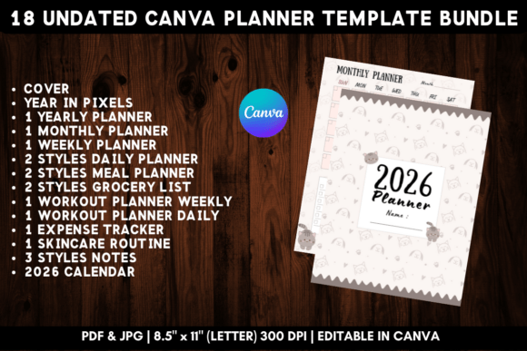 Download Printable Canva Planner Template Bundle - Planner Collection