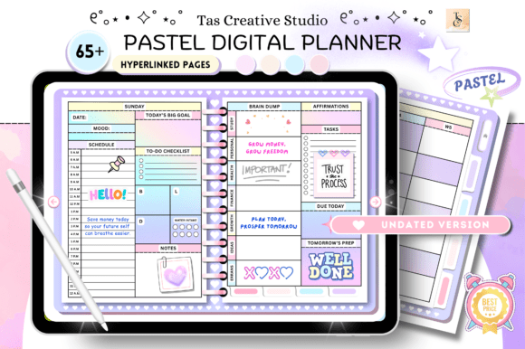 Download Digital Planner Cute Pastel ( Undated ) - Planner Collection