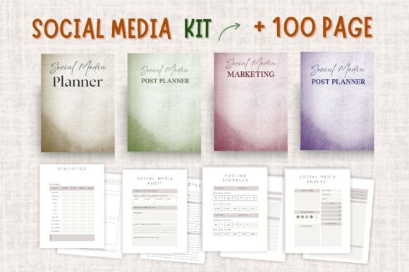 Download Social Media Planner Kit | 100+ Page KDP - Planner Collection