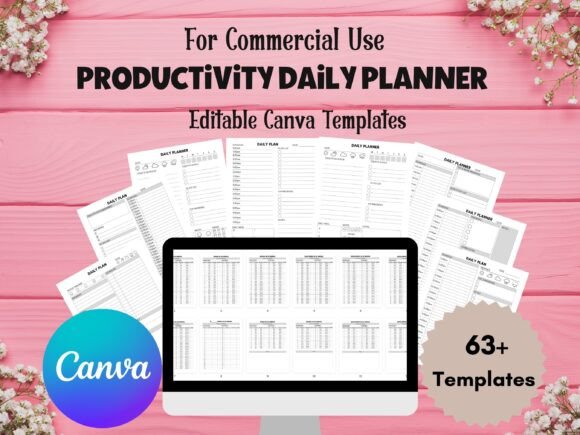 Download Editable Daily Planner Canva Templates - Planner Collection