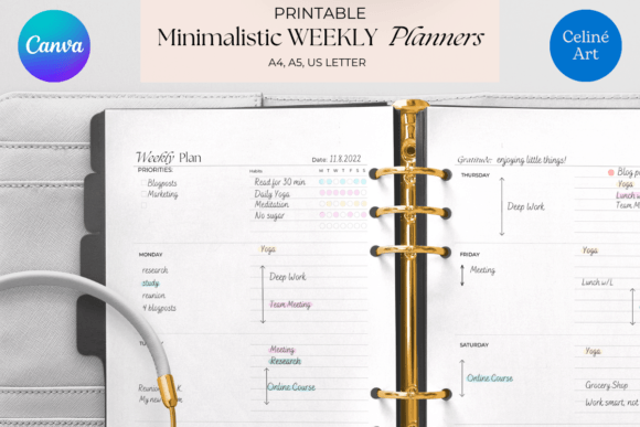 Download Editable Canva Weekly Planner Templates - Planner Collection