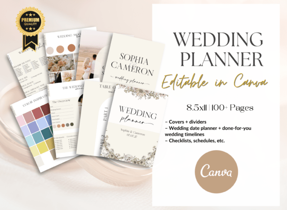 Download Wedding Planner Canva Templates Editable - Planner Collection