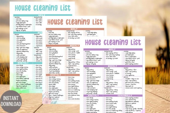 Download Printable House Cleaning Checklist Retro - Cleaning Collection