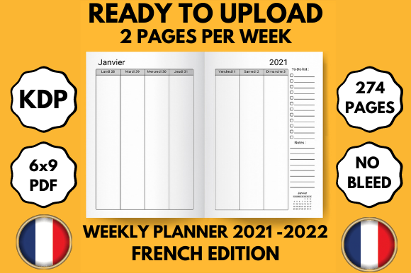 Download 2021-2022 - 2 Years Planner French 6x9 - Planner Collection