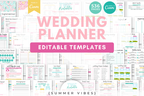 Download Wedding Planner Canva Templates | SUMMER - Planner Collection