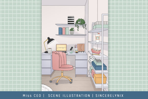 Download Scene Illustration Office Planner Girl - Planner Collection