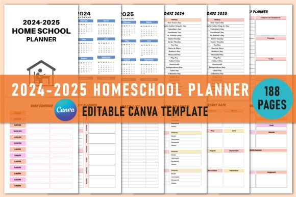 Download 2024-2025 Homeschool Planner for Canva - Planner Collection