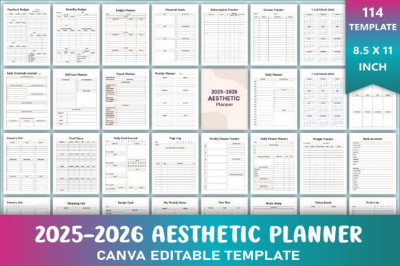 Download Editable 2025-2026 Aesthetic Planner - Planner Collection