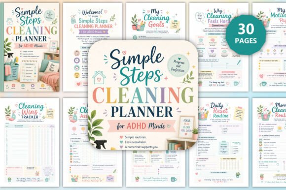 Download Simple Steps Cleaning Planner for ADHD - Planner Collection