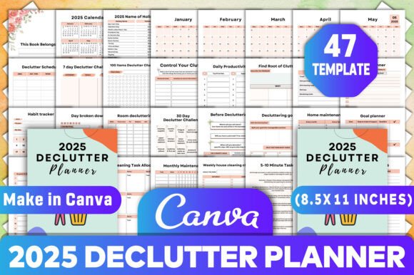 Download 2025 Declutter Planner Canva Kdp - Premium Resources