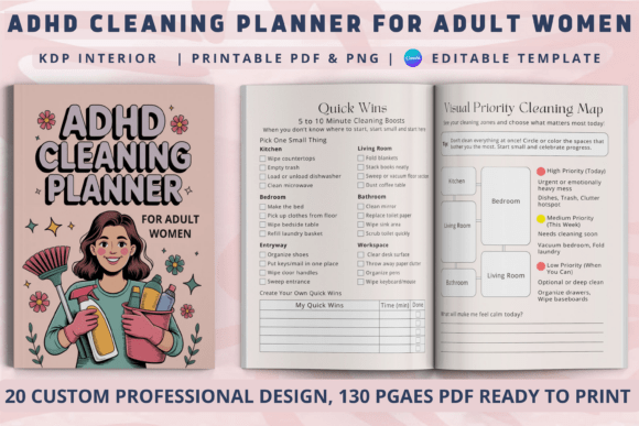 Download ADHD Cleaning Planner for Adult Women - Planner Collection