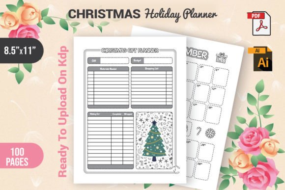 Download Christmas Holiday Planner Interior KDP - Planner Collection